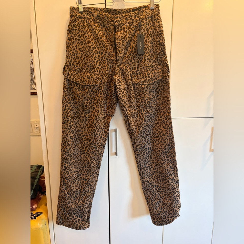rag & bone Leopard Print Cargo Pants - Brown & Black